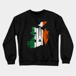 Ireland Typo Map Crewneck Sweatshirt